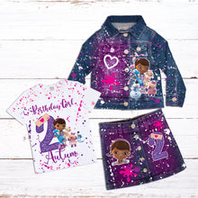 Load image into Gallery viewer, Kid's Denim Birthday Outfit Custom