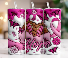 Load image into Gallery viewer, Breast Cancer Awareness 20oz Tumbler Nail Art - VARIOUS DESIGNS
