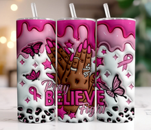 Load image into Gallery viewer, Breast Cancer Awareness 20oz Tumbler Nail Art - VARIOUS DESIGNS

