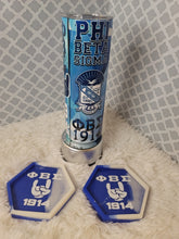 Load image into Gallery viewer, Phi Beta Sigma Inspired Tumbler &amp; Coasters
